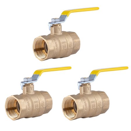 HAUSEN 1" FP Ball Valve FPT 600 PSI LF, 3PK HA-BV103-3